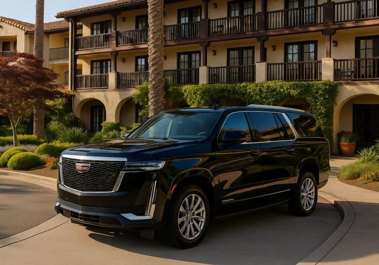 Luxury SUV providing Estancia La Jolla Hotel car service by Richline Transportation
