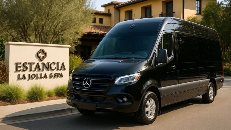 Mercedes Sprinter van for Estancia La Jolla Hotel car service by Richline
