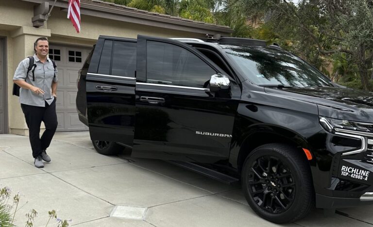 lack Car Service in San Diego providing home pickup with luxury SUV
