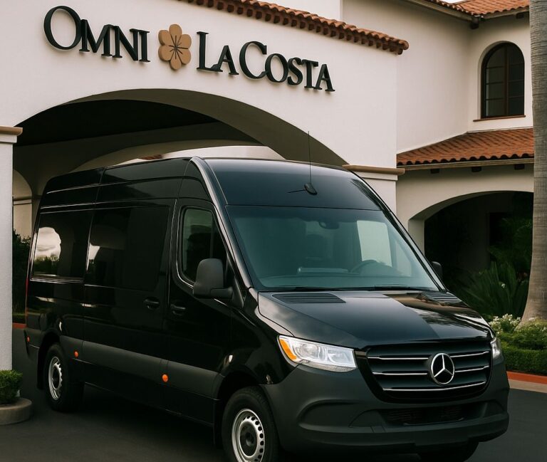 Omni La Costa Car Service with a luxury Mercedes Sprinter at Omni La Costa Resort