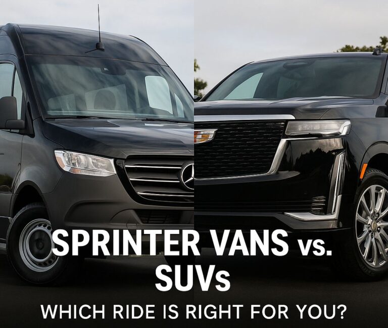 Sprinter vans vs SUVs comparison for airport transportation and group travel in San Diego Encinitas Black Car Service