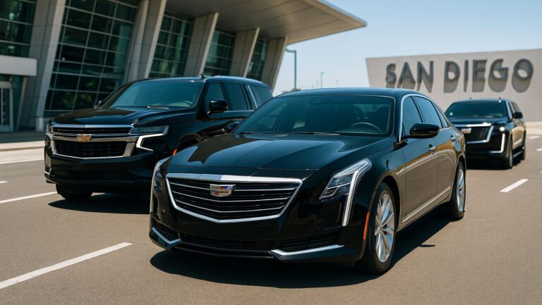 Private car service vs rideshare at airport luxury vehicle