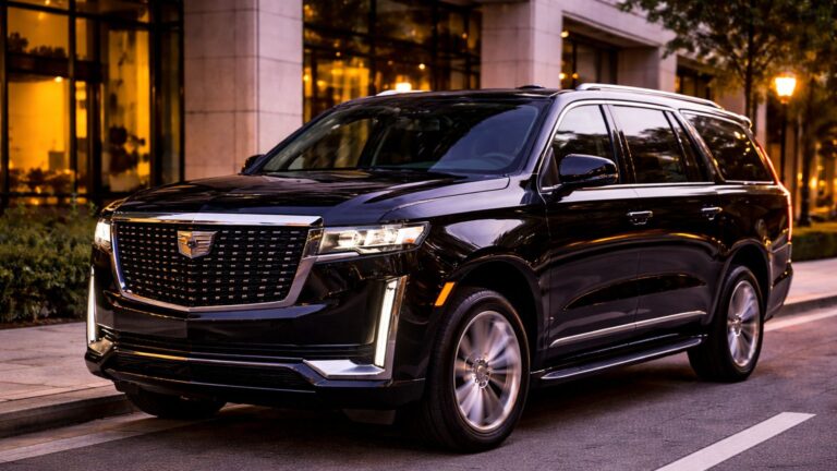Luxury Cadillac Escalade providing Hilton Del Mar transportation with professional chauffeur service