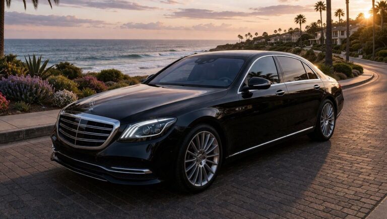 How to get to Disneyland from San Diego with a luxury private car driving along a coastal highway to Anaheim