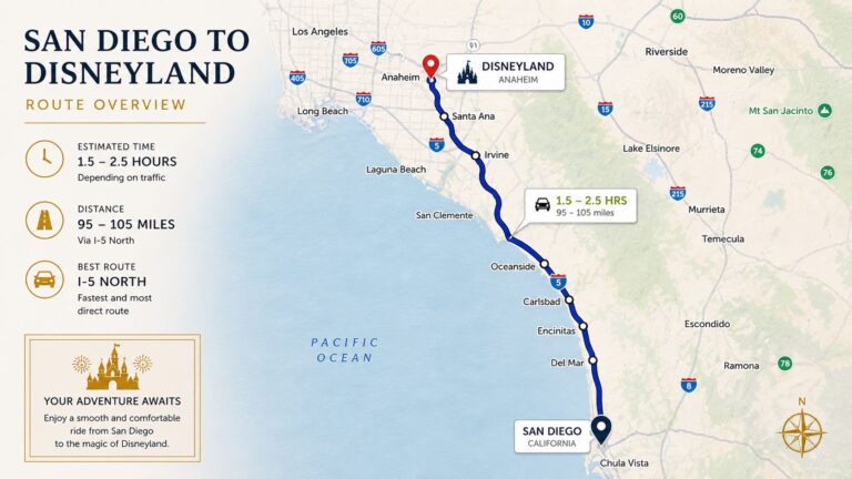 How to get to Disneyland from San Diego Route Map – Distance, Drive Time & I-5 North Overview