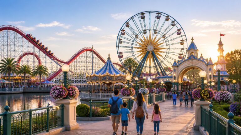 How to get to Disneyland from San Diego theme park entrance and attractions view