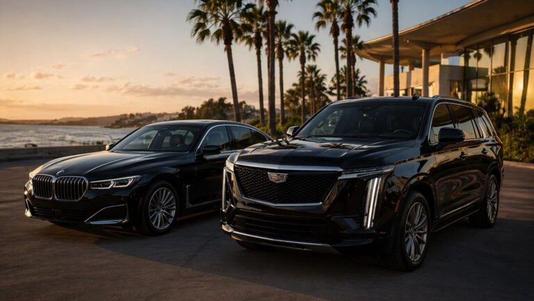 San Diego to John Wayne Airport car service fleet with luxury sedan and SUV for airport transportation
