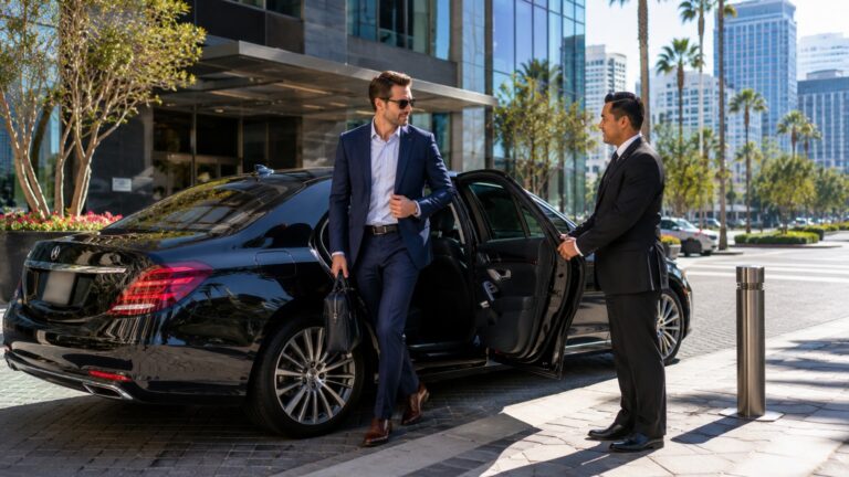 Multi-Stop Chauffeur Itinerary in San Diego executive traveler arriving for business meetings with chauffeur