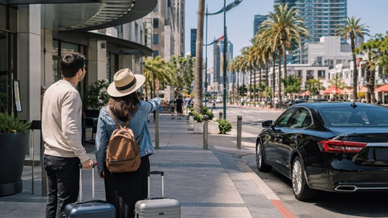 San Diego Transportation Guide visitors deciding if they need a car while standing near Downtown San Diego hotel