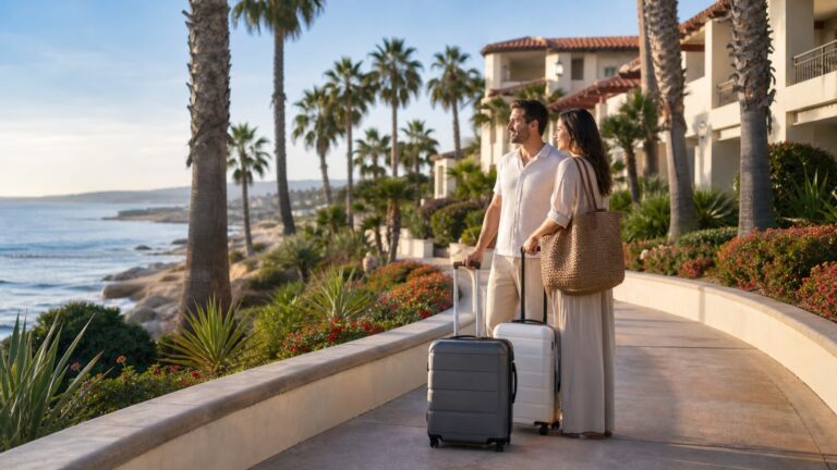 Where to stay in San Diego without renting a car travelers arriving at a coastal San Diego resort