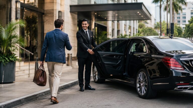 What Is a Black Car Service? Scheduled private pickup with chauffeur and black luxury sedan